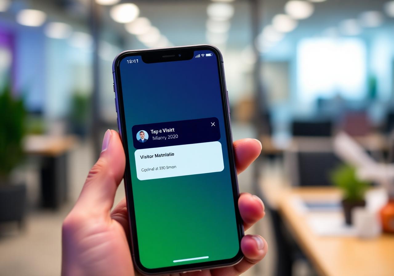 Host receiving visitor notification on phone